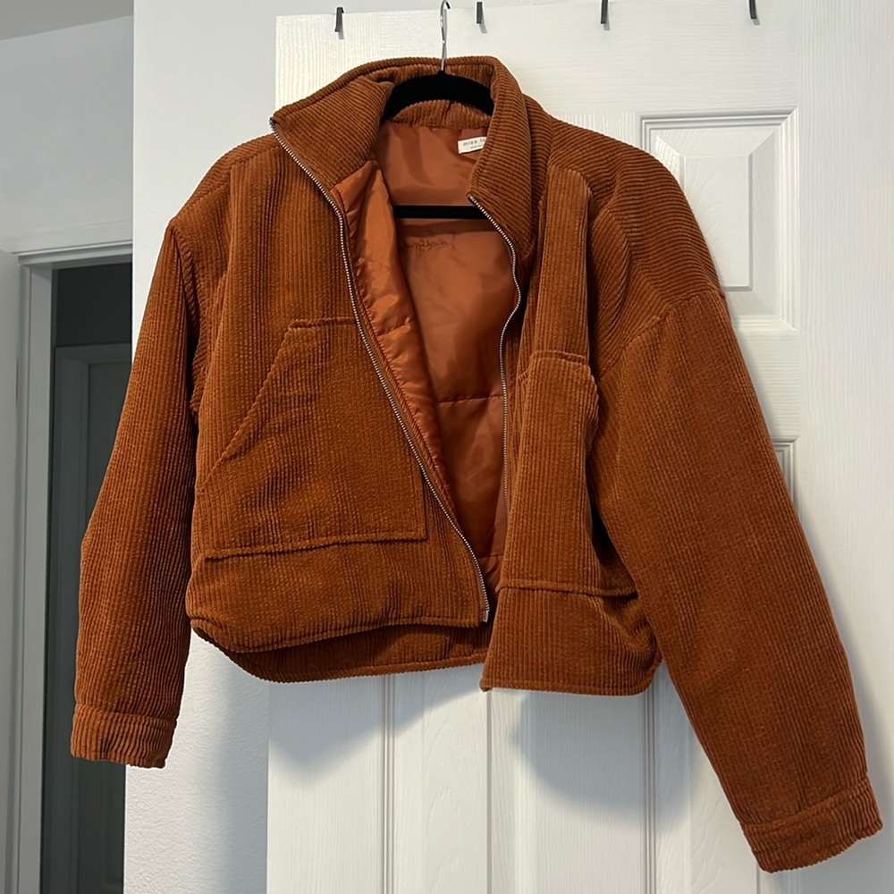 Miss love small brown puffer jacket